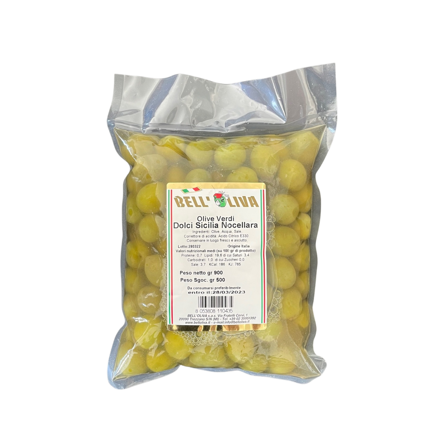 BELL'OLIVA Olive verdi Dolci Sicilia 900g