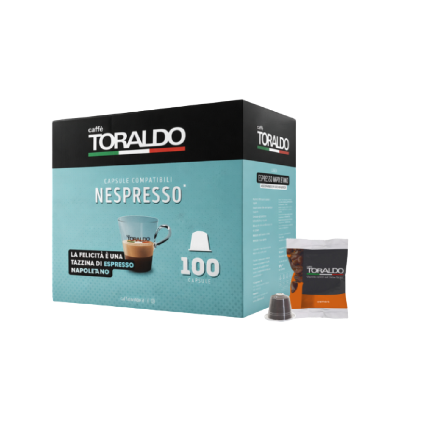 CAFFE TORALDO Miscela Cremosa Kapseln Nespresso® kompatibel 100 Stück