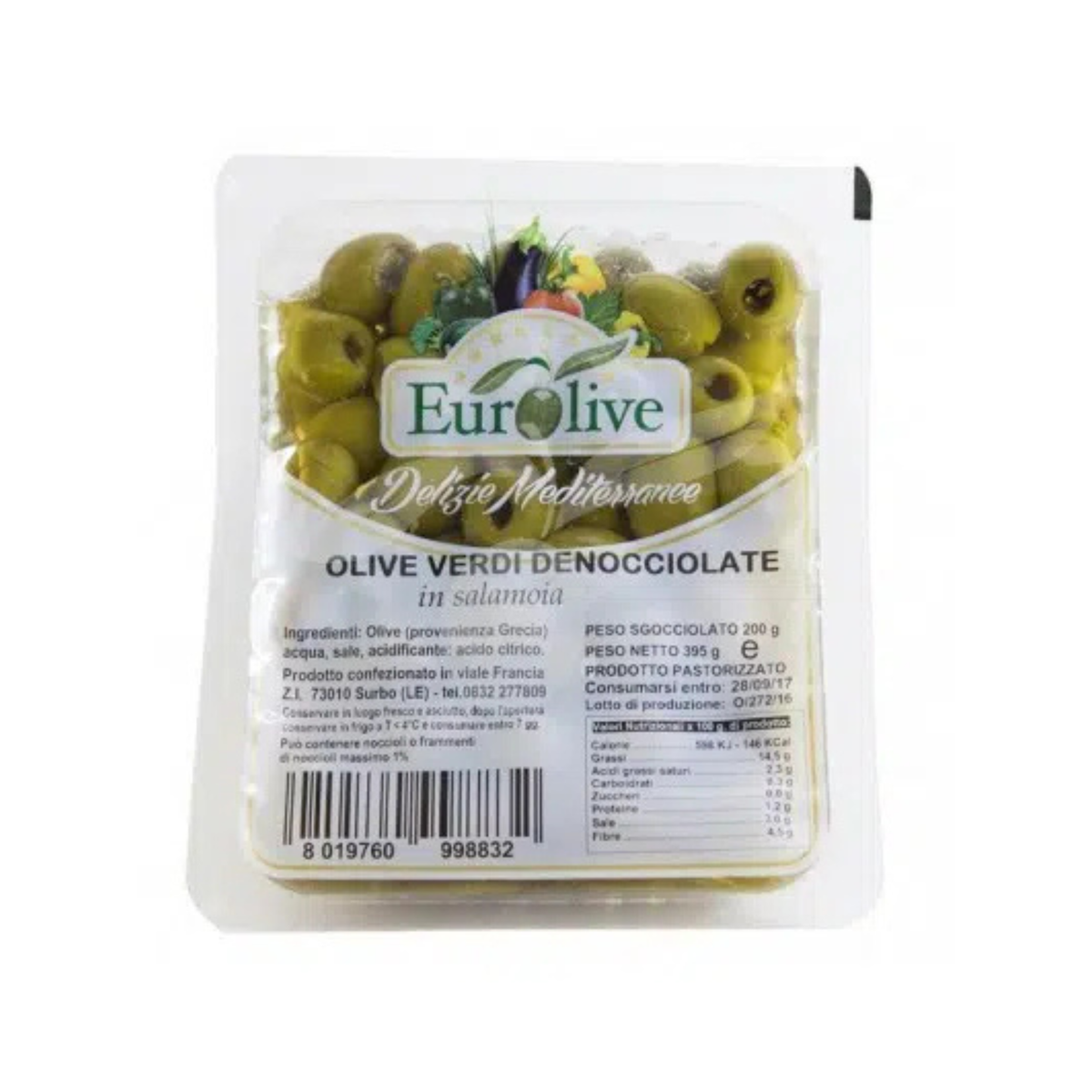 EUROLIVE Olive verdi denocciolate - Grüne Oliven ohne Stein 300g